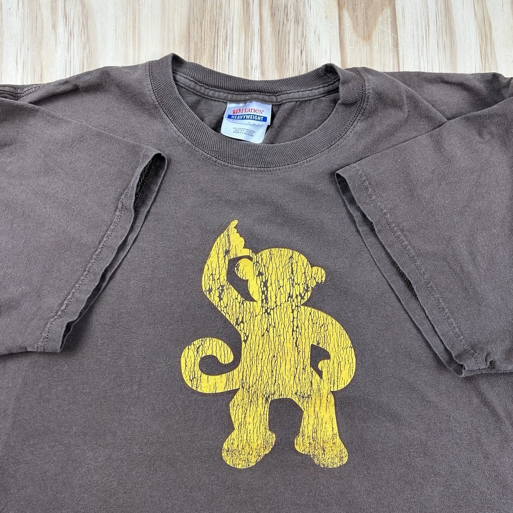Vintage Y2K Hang Ten Hawaii Monkey Mens L Brown Short Sleeve Graphic T-Shirt